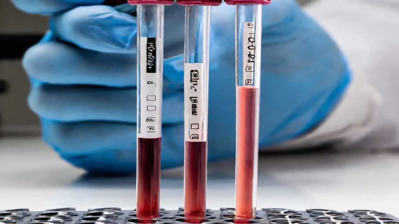 Image depicting a microscopic view of red blood cells settling in an ESR test tube, highlighting the impact of inflammation on red blood cell sedimentation