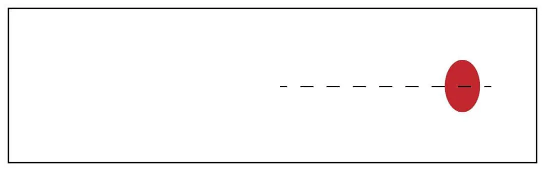 Slide with a drop of blood at the end.