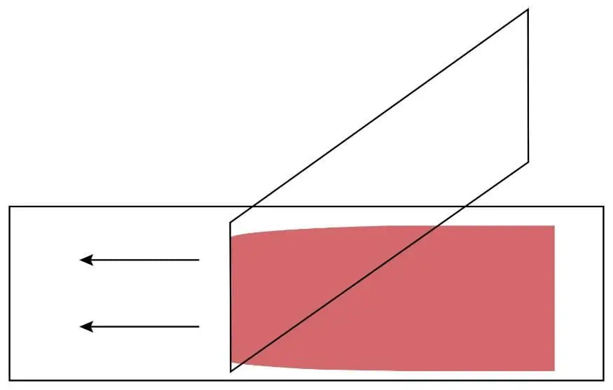 Spread the blood quickly across the slide in a single movement