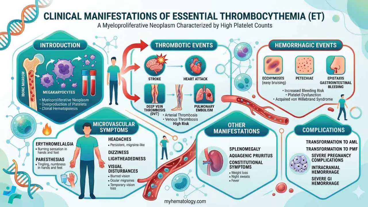 Clinical manifestations of ET 