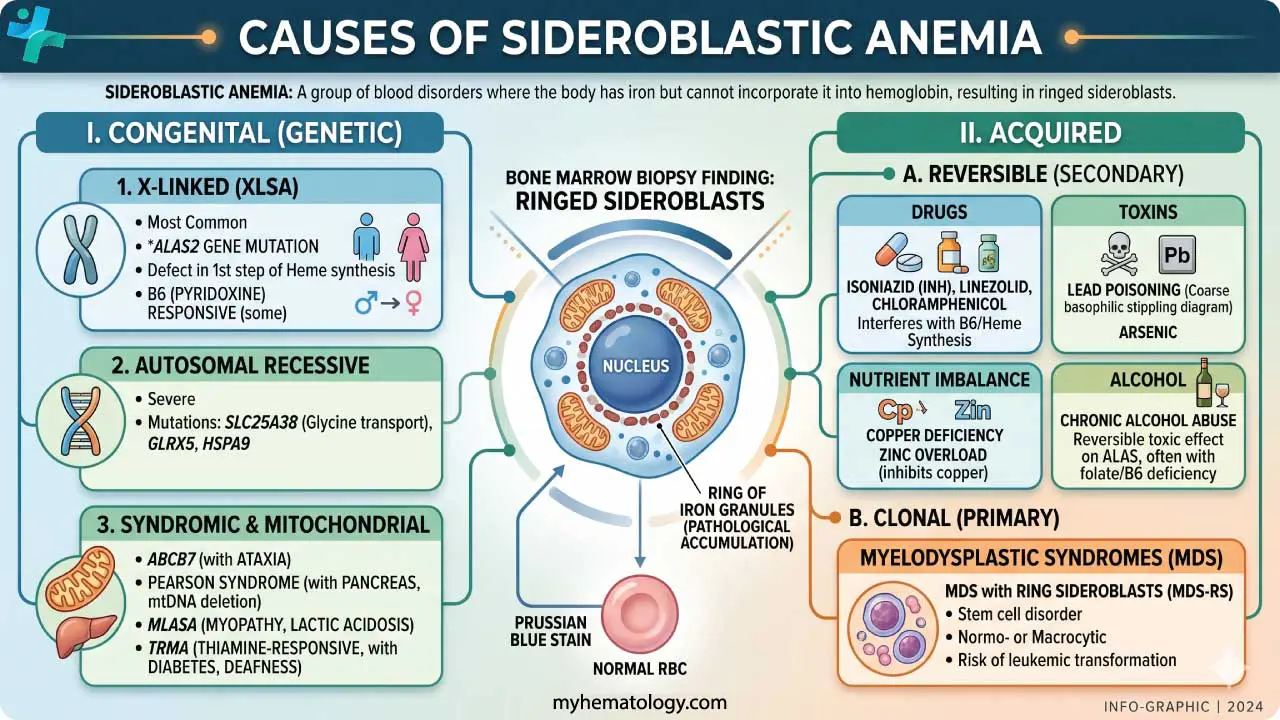 causes of sideroblastic anemia