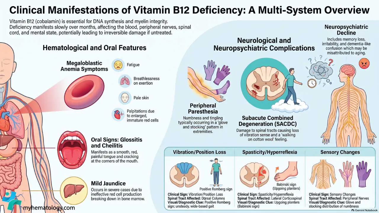 Clinical Manifestations of B12 deficiency