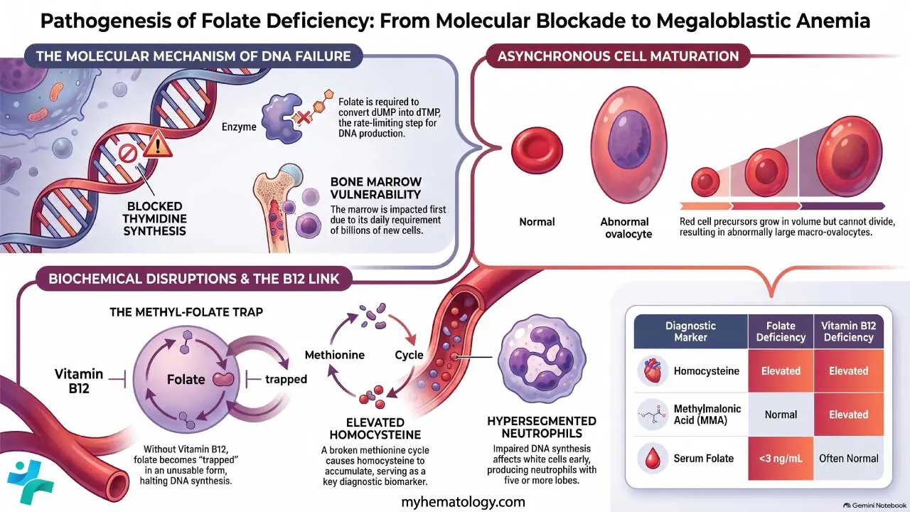 Pathogenesis of folate deficiency