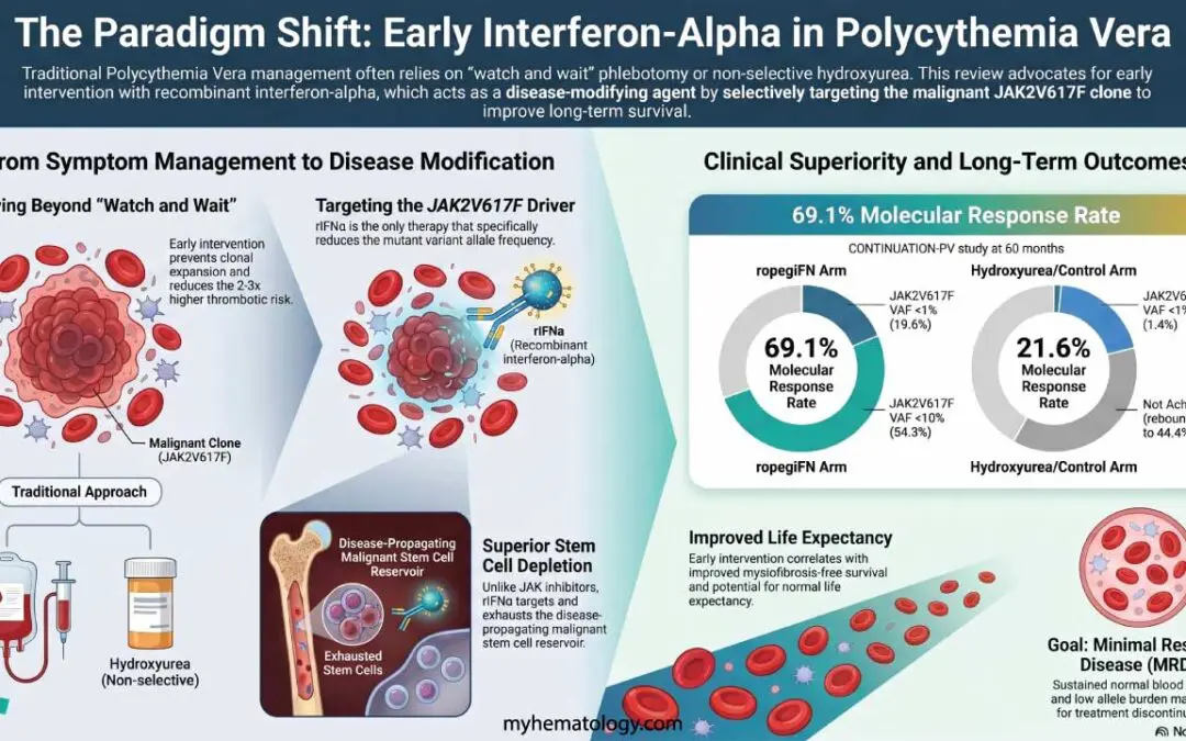 Should all polycythemia vera patients start on interferon?