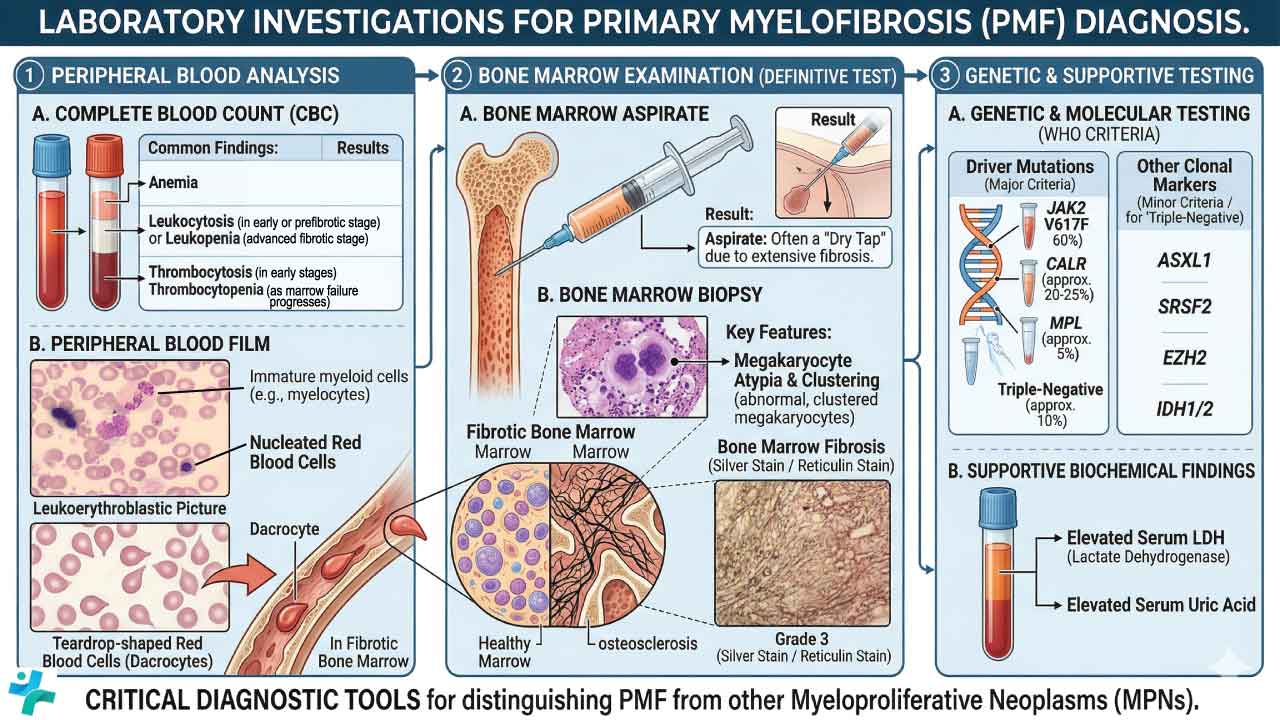 Critical diagnostic tools for distinguishing PMF from other MPNs